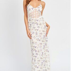 Etiquette Y2K Floral Lace Babydoll Maxi Dress Party Fairy Fits Small/Medium  b71